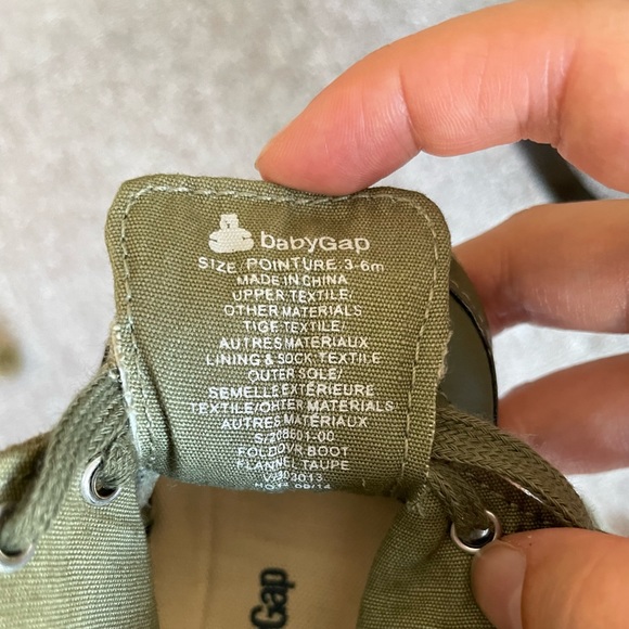 BabyGap Green w/ Floral Lace Up Velcro Back Boot - Picture 4 of 7